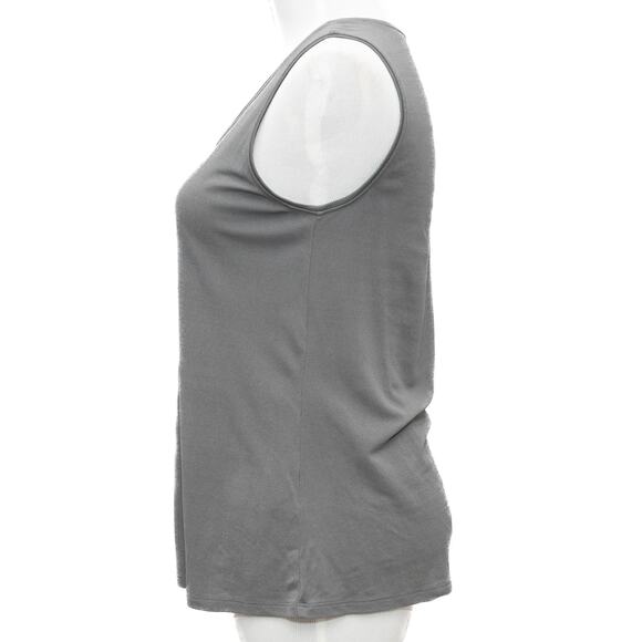 Eileen Fisher Grey Knit Stretchy 100% Crepe Silk Tank Size XS - Picture 2 of 9